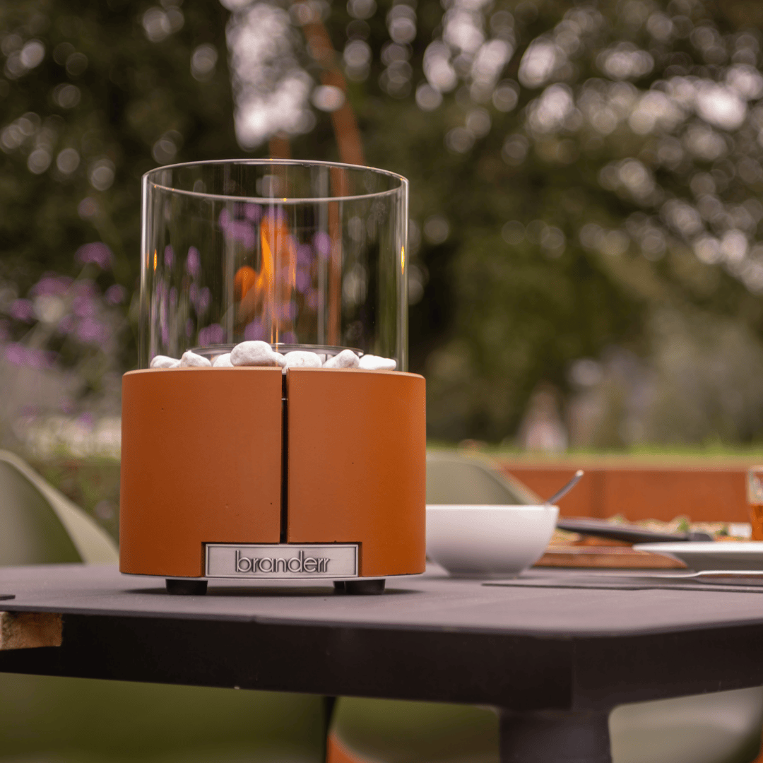 tafelhaard solis terracotta met vlam