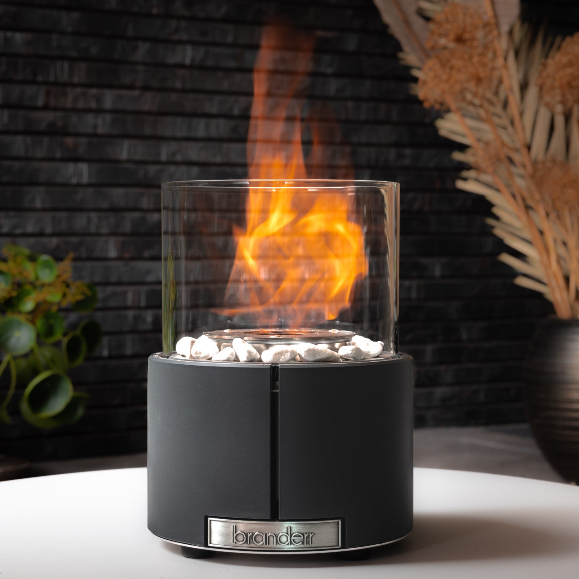 tafelhaard solis antraciet met vlam