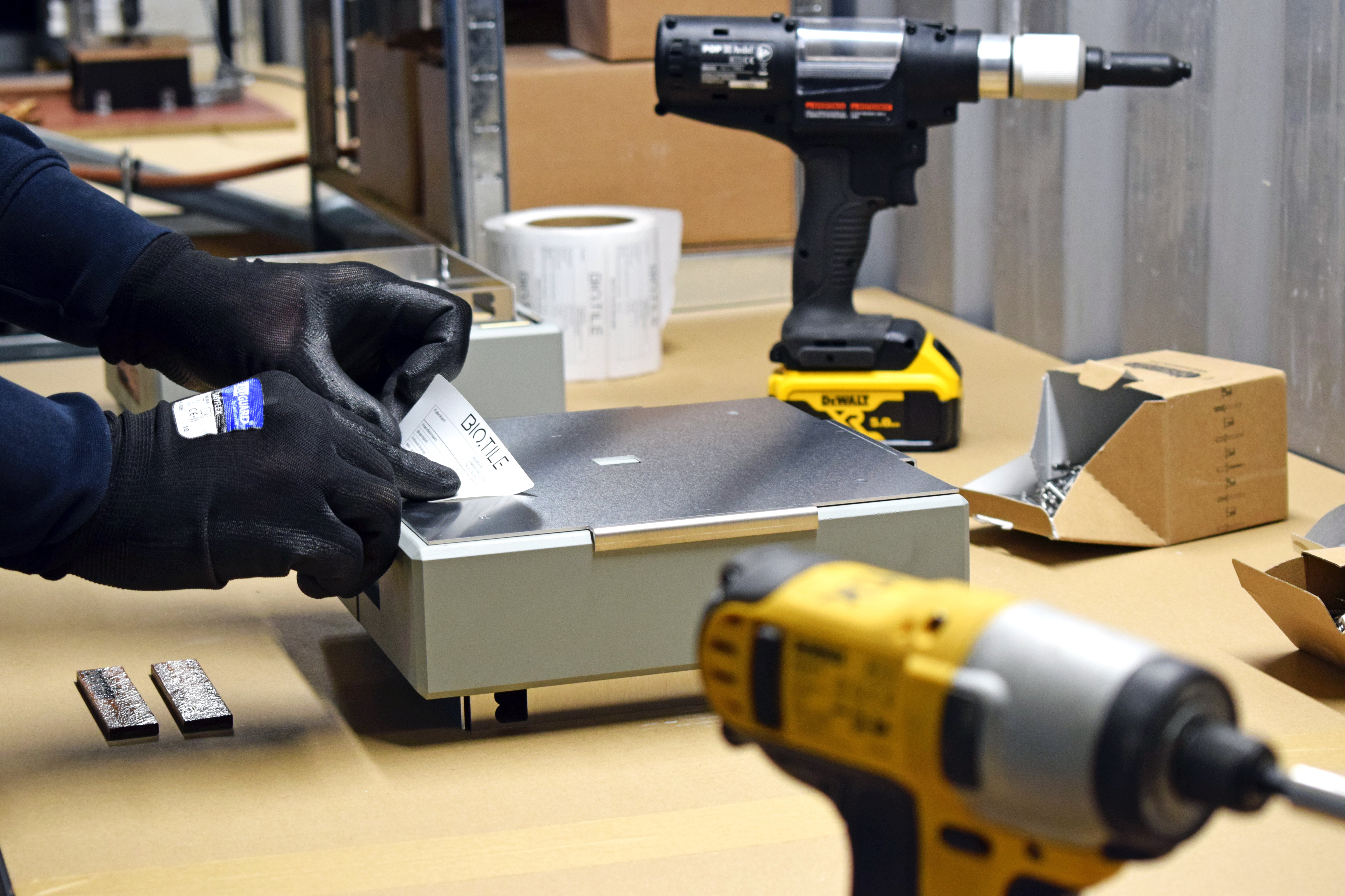 montage van nieuwe primo tafelhaard in onze eigen productiehal